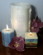 Candle personalized with wedding invitation